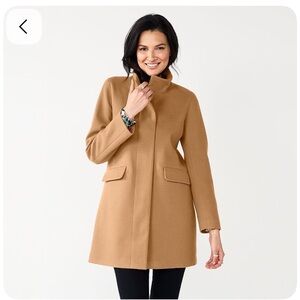 Nine West Women's Camel Faux-Wool Car Coat / pea coat | smoke free